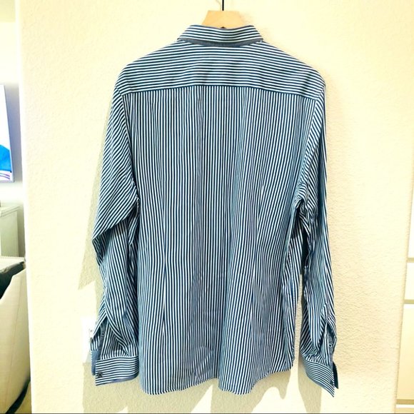 Ted Baker Blue Stripes Button Down Shirt. Size 6. - Picture 3 of 7